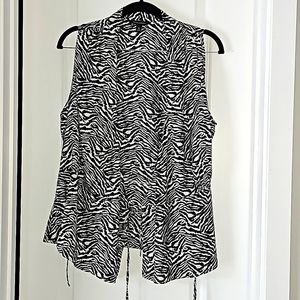 Bananna Republic SL Size M Tailoring, Silky 3rd piece, overlay top w/tie VGUC